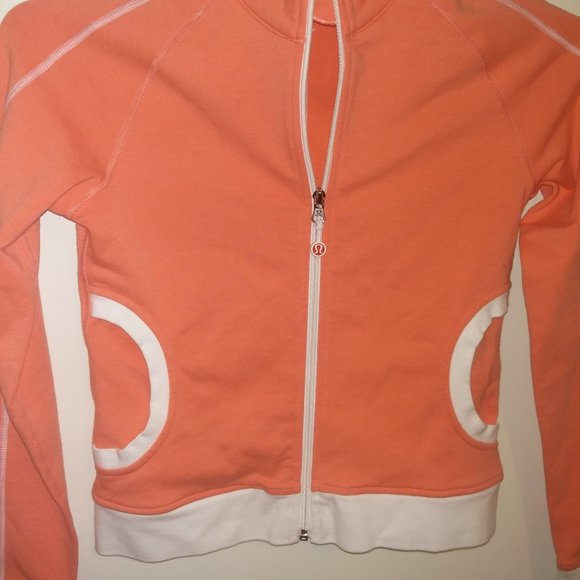 Lululemon Athletica Orange and White Jacket 6 - Picture 3 of 12